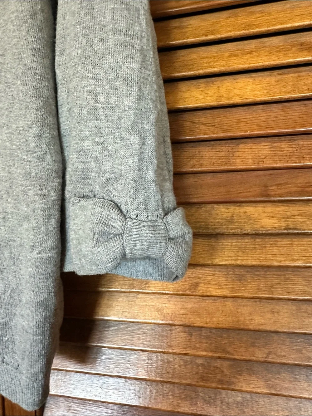 kate spade Somerset Bow Cuff Gray Button Classic Cardigan size XL